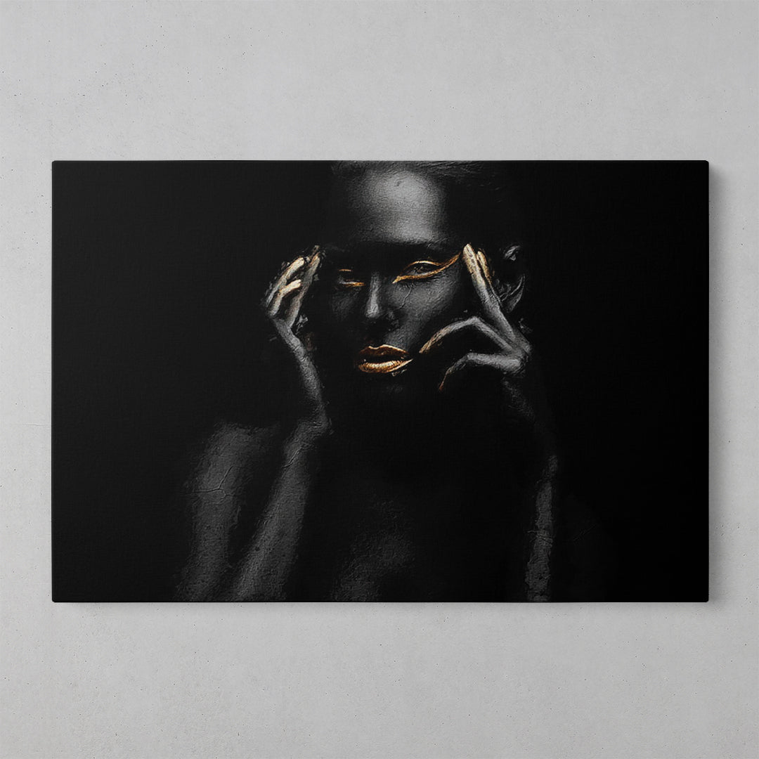 Midnight Elegance: Black Skin Art Print