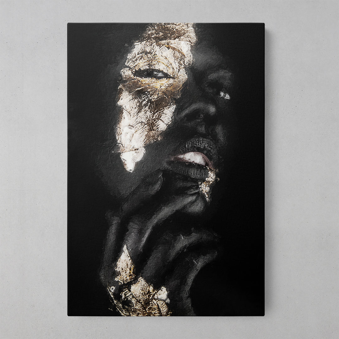 Midnight Elegance: Black Skin Art Print