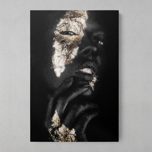 Midnight Elegance: Black Skin Art Print