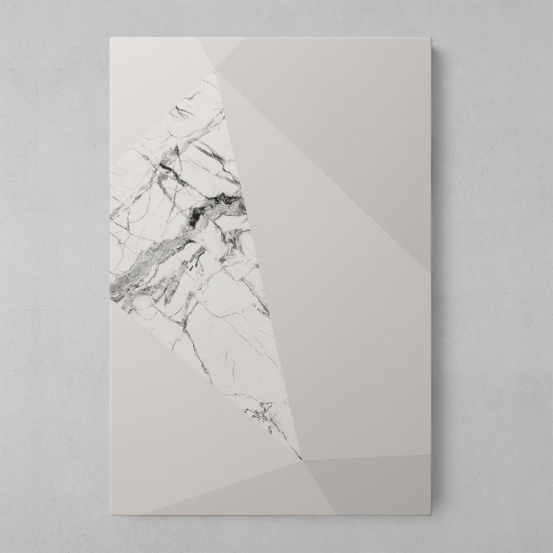 Grey Geometric Marble Art Print