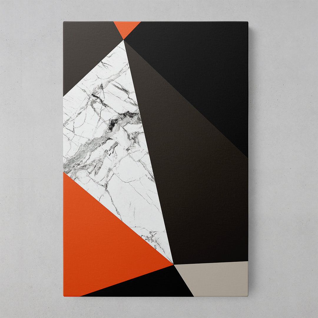 Orange Geometric Marble Art Print