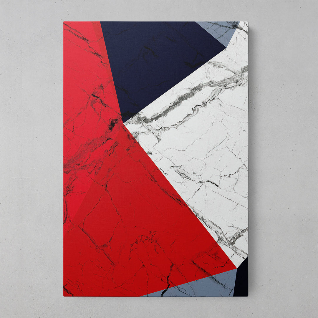 Crimson Geometric Marble Art