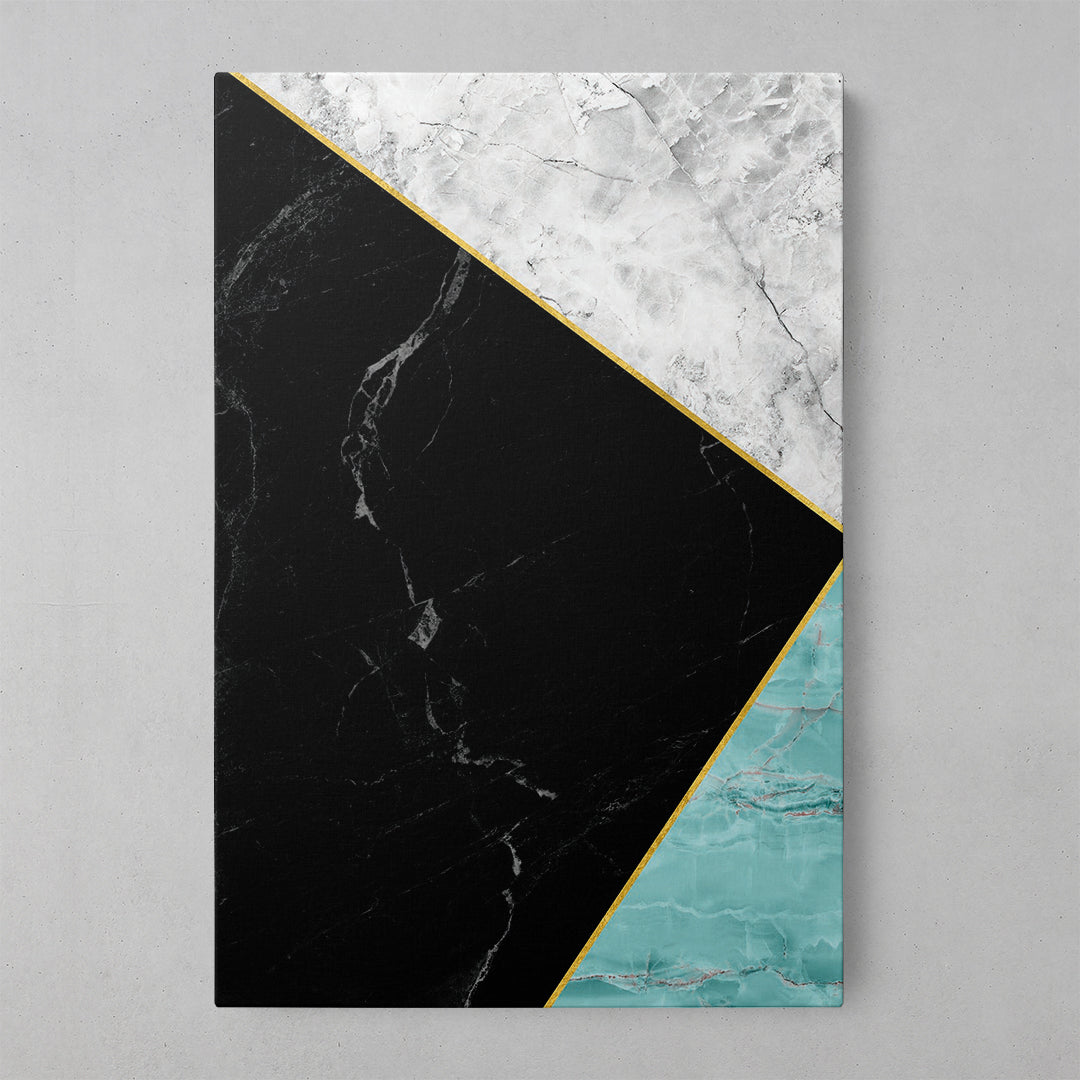 Turquoise Geometric Marble Art Print