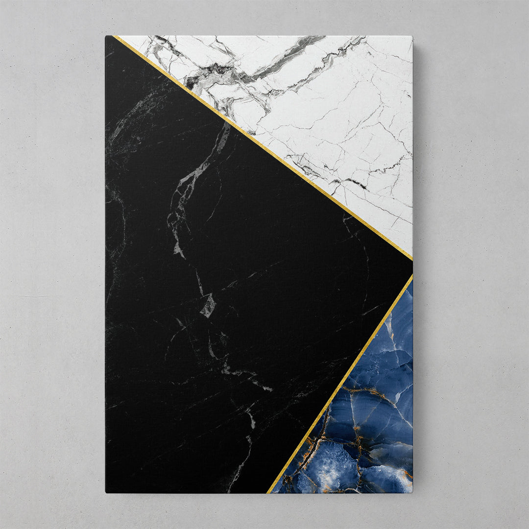 Blue Geometric Marble Art Print