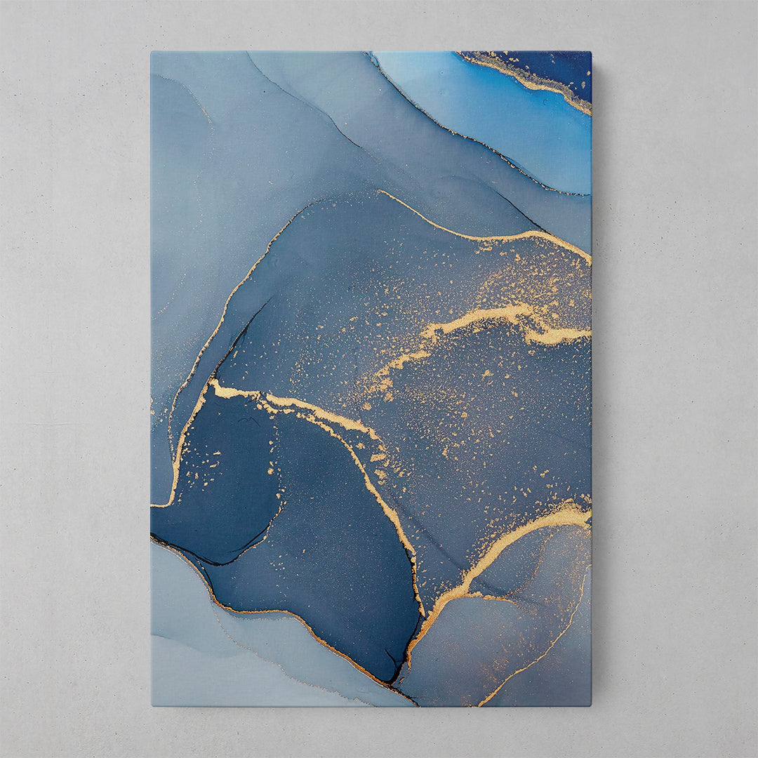 Blue Marble Elegance: artă captivantă din pânză