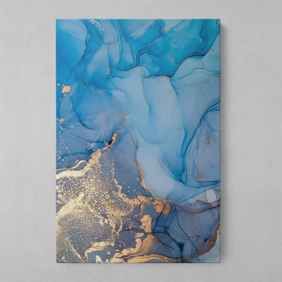 Blue Marble Elegance: artă captivantă din pânză