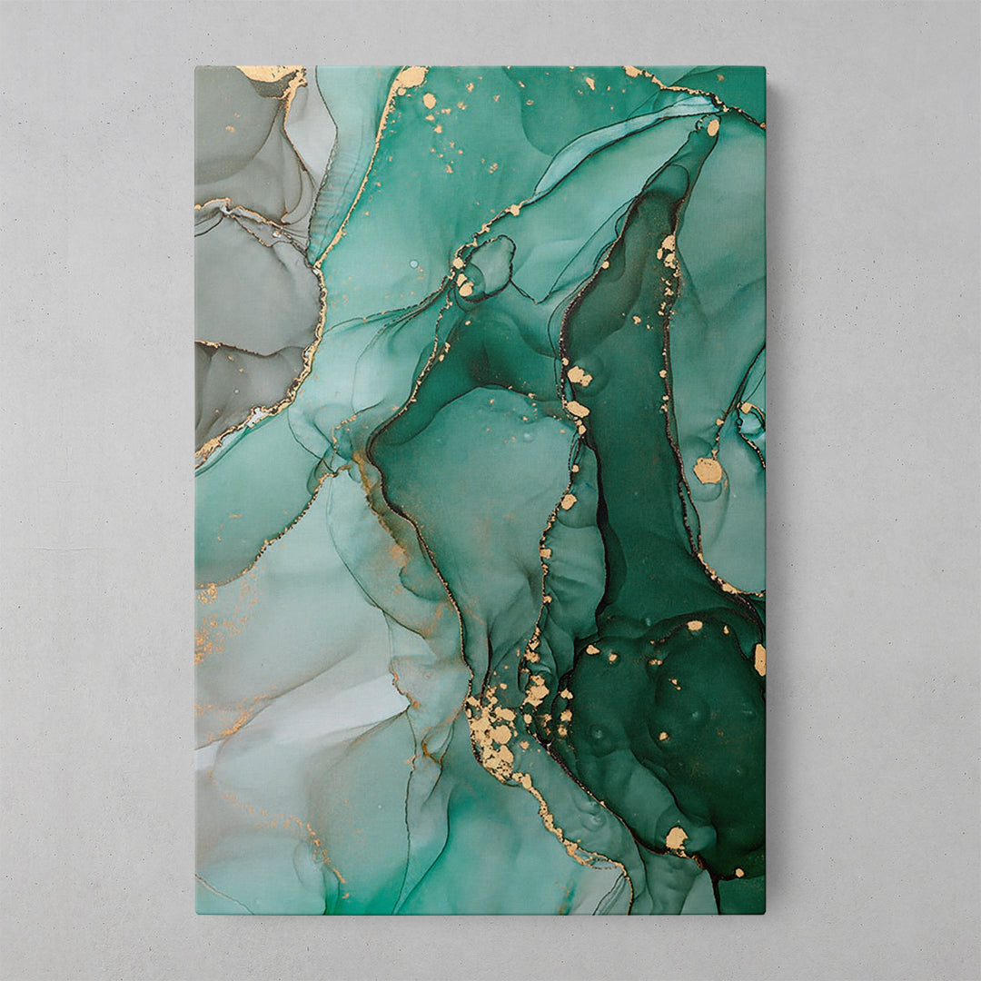 Emerald Veins: Marble-Inspired Wall Art