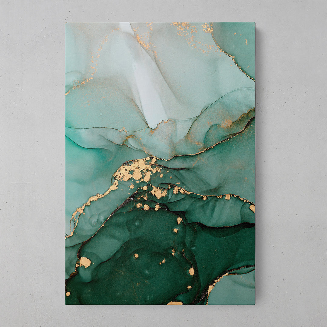 Emerald Elegance: artă de perete inspirată de marmură