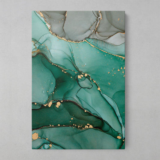 Emerald Veined Elegance: Marble-Inspired Art Print