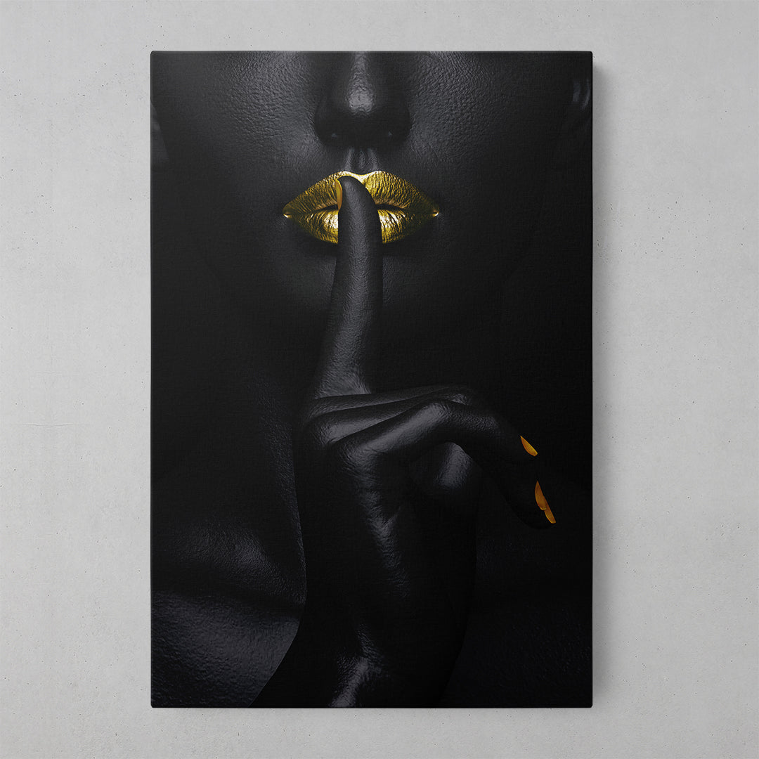 Elegant Black and Gold Lady Artwork
