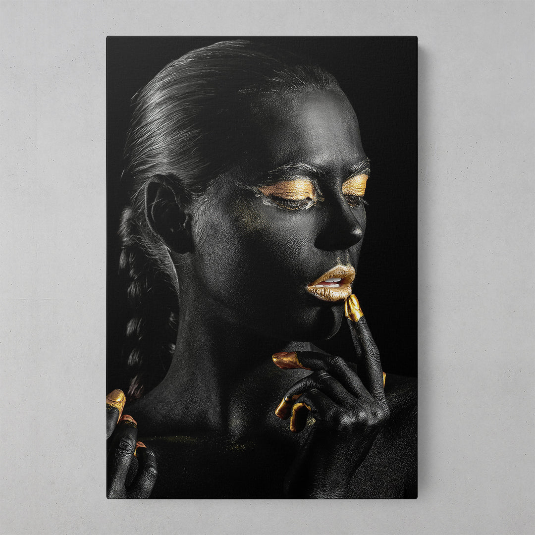 Elegant Black and Gold Lady Art Print