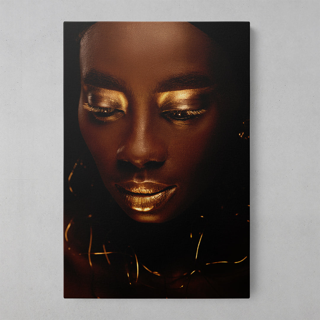 Golden Elegance: Lady in Luxe Prints
