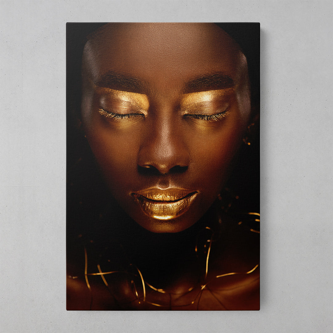 Golden Elegance: Women's Art Print Collection