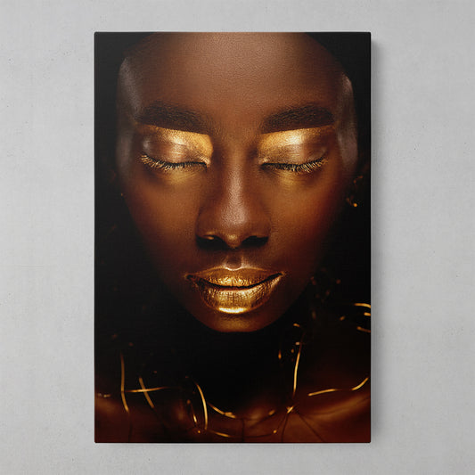 Golden Elegance: Women's Art Print Collection