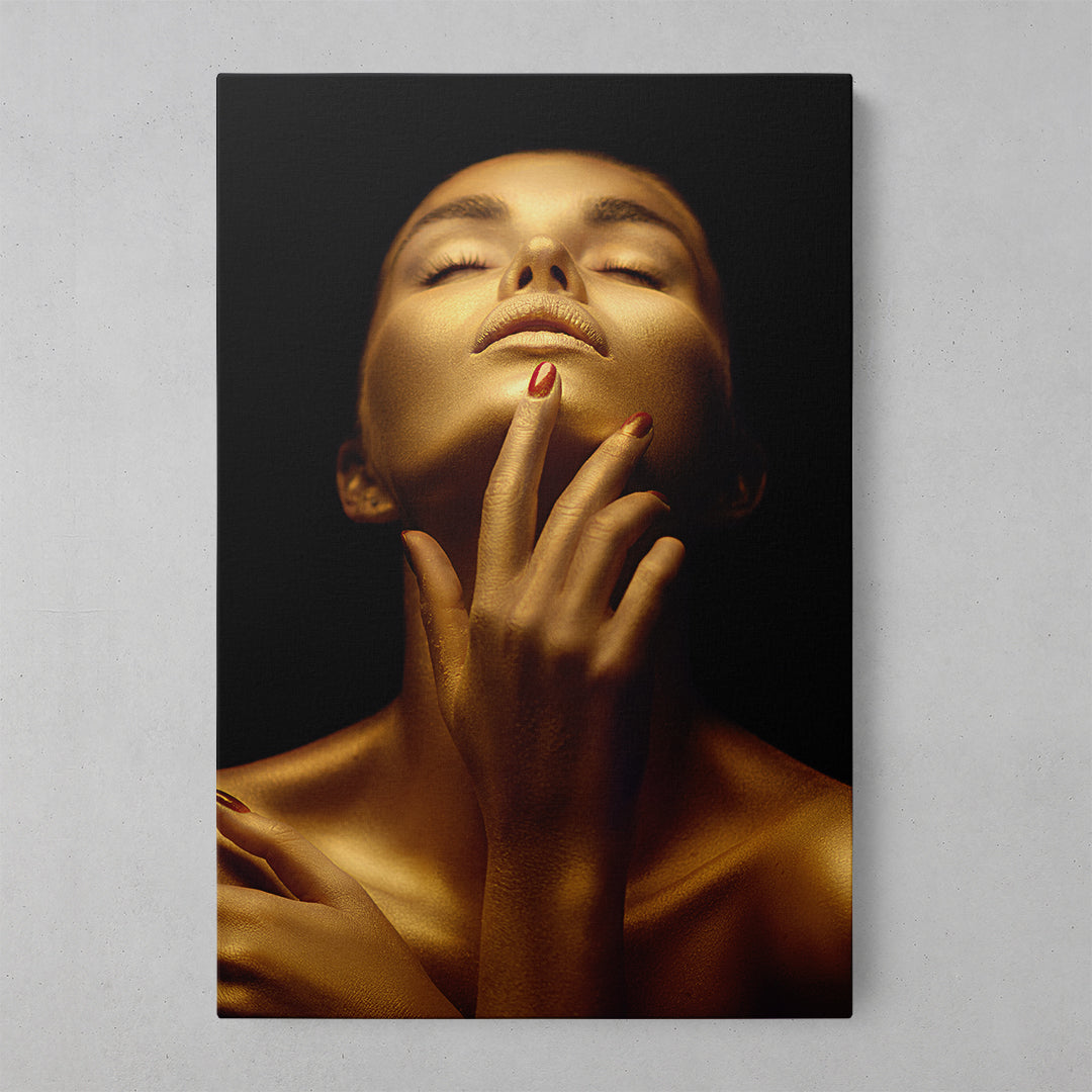 Gilded Elegance: Golden Lady Artwork
