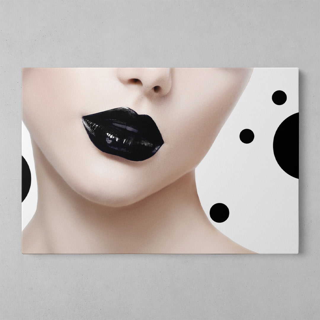 Elegant Noir: Glossy Black Art Canvas