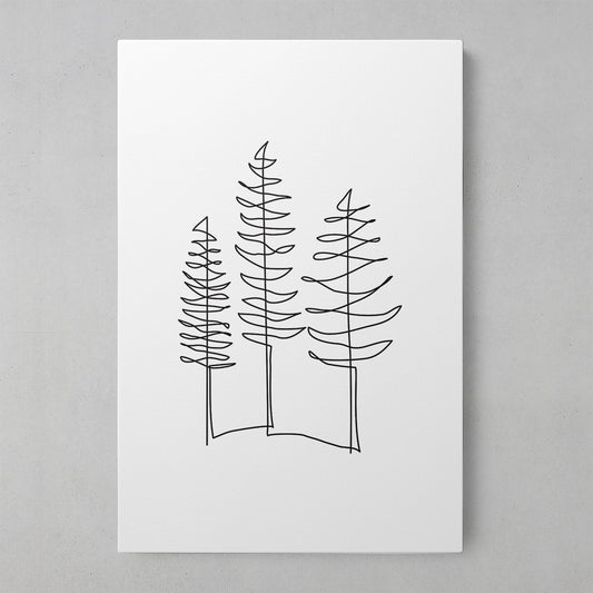 Nature's Lines: A Serene Landscape Canvas