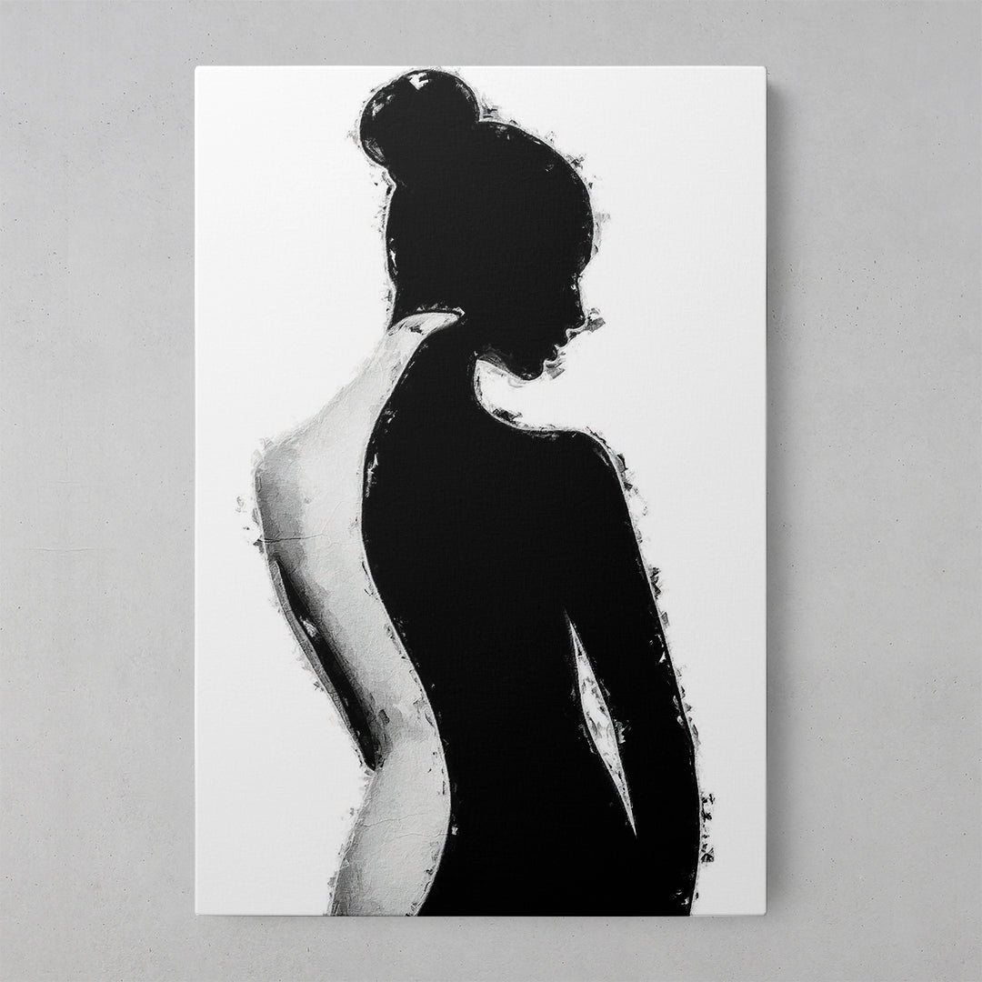 Monochrome Elegance: Black and White Woman Art Print