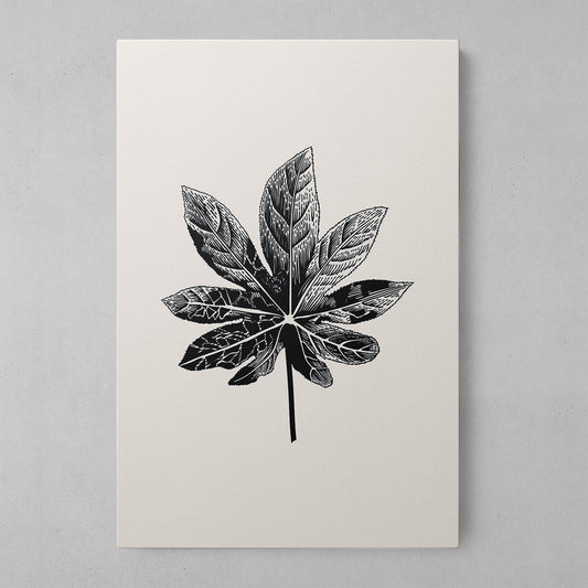 Monochrome Leaf Elegance