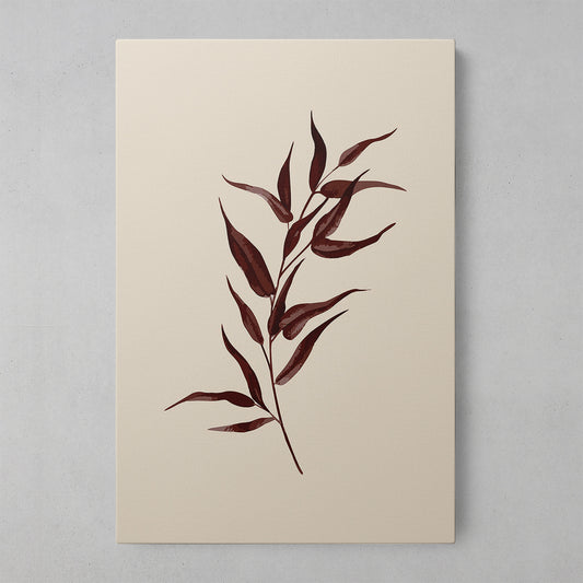 Autumn Elegance: Brown & Red Leaf Canvas Art