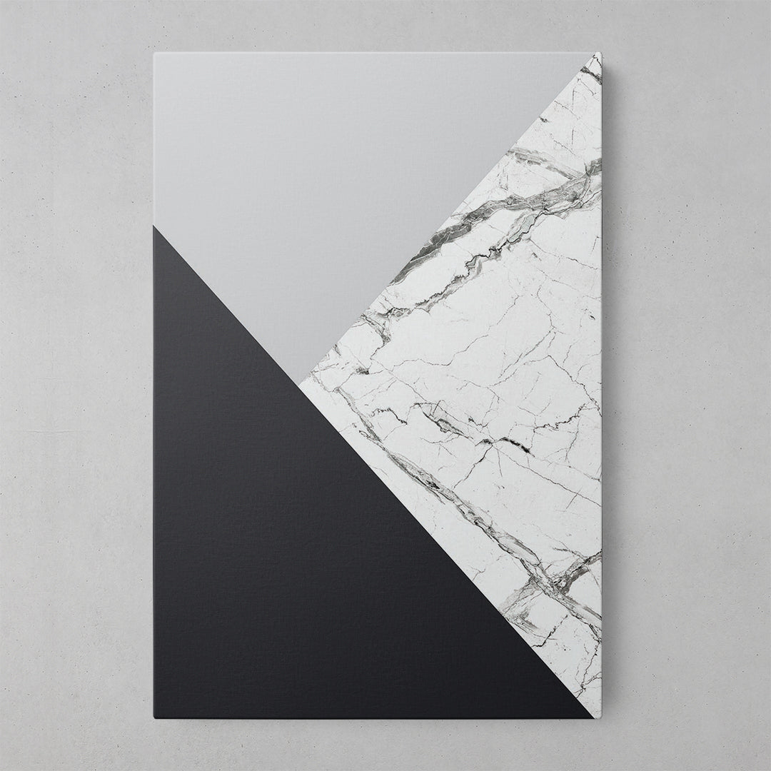 Grey Geometric Marble Art Print