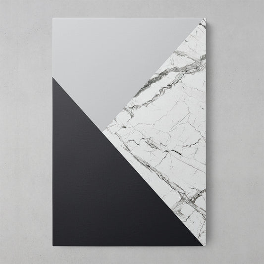 Grey Geometric Marble Art Print
