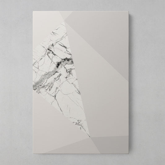 Grey Geometric Marble Art Print
