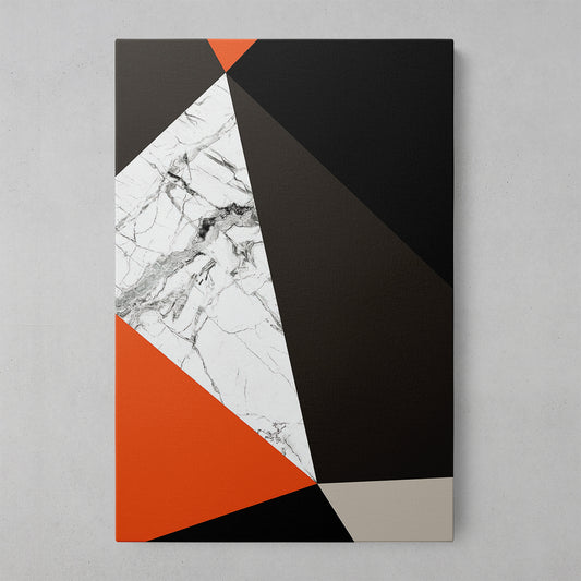 Orange Geometric Marble Art Print