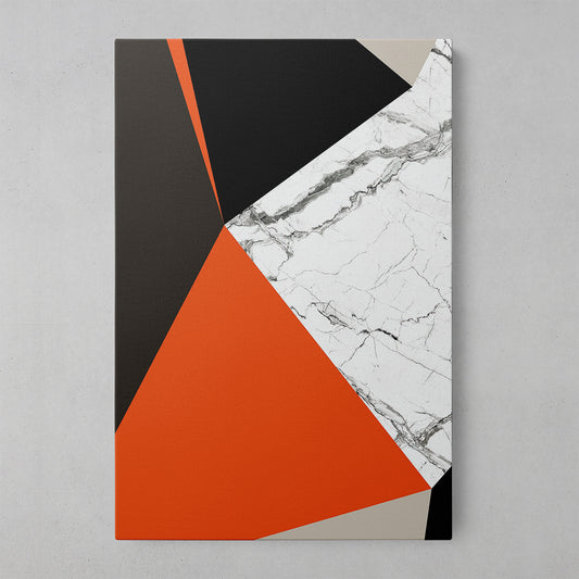 Vibrant Orange Geometric Marble Art Print