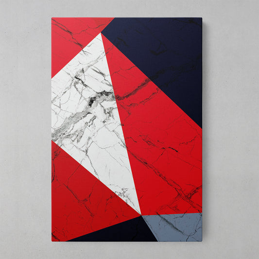 Crimson Geometric Elegance Canvas Art