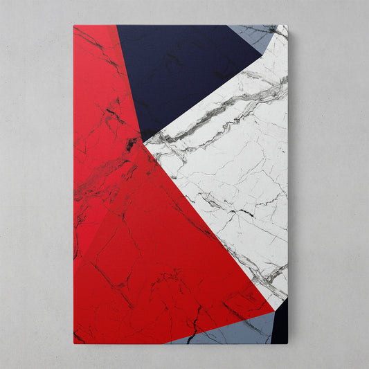 Crimson Geometric Marble Art