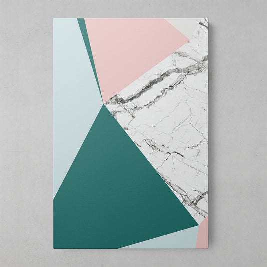 Vibrant Geometric Marble Canvas Art