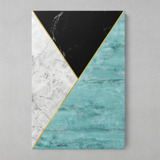 Turquoise Geometric Marble Art Print