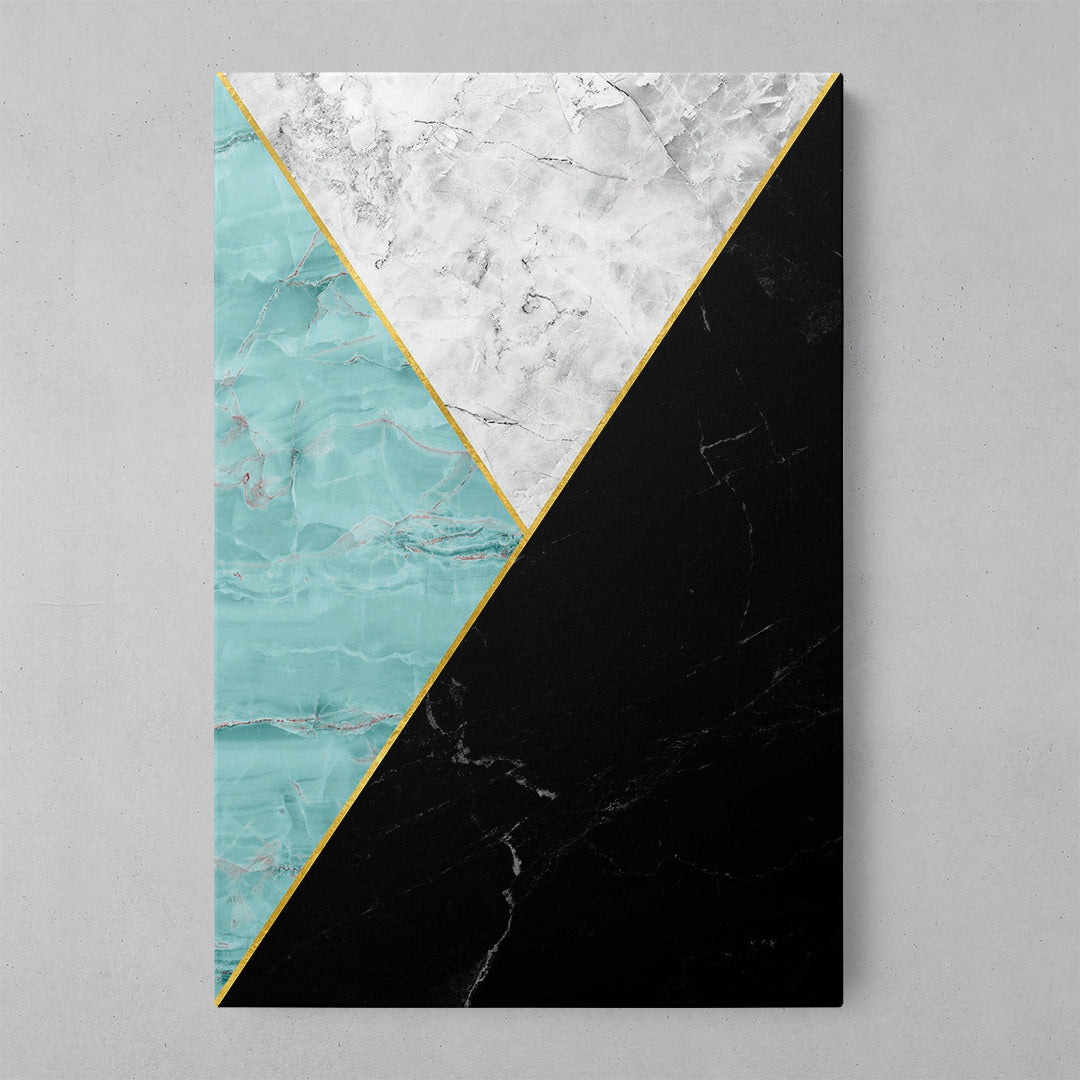 Turquoise Geometric Marble Art Print