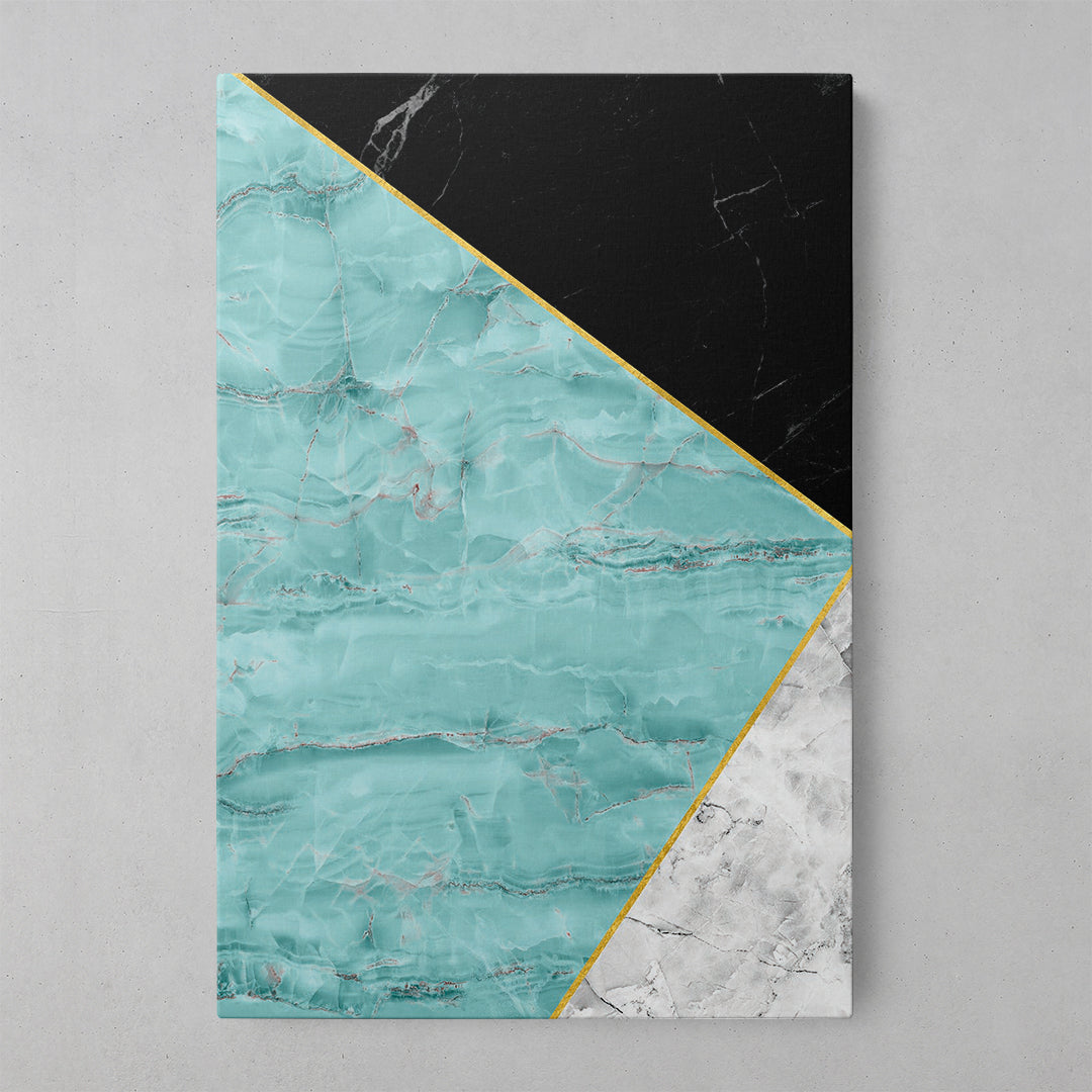 Turquoise Geometric Marble Art Print