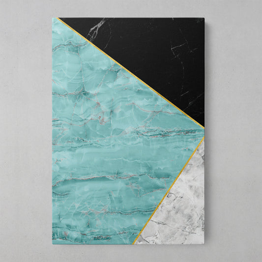 Turquoise Geometric Marble Art Print