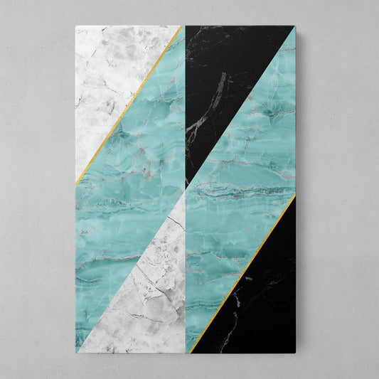 Turquoise Geometric Marble Art Print