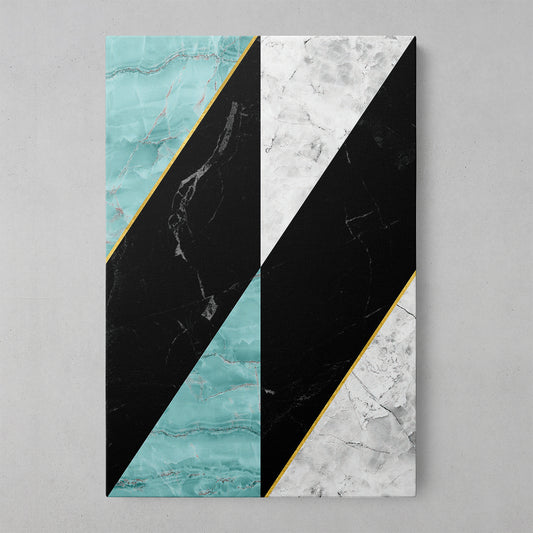 Turquoise Geometric Marble Artwork