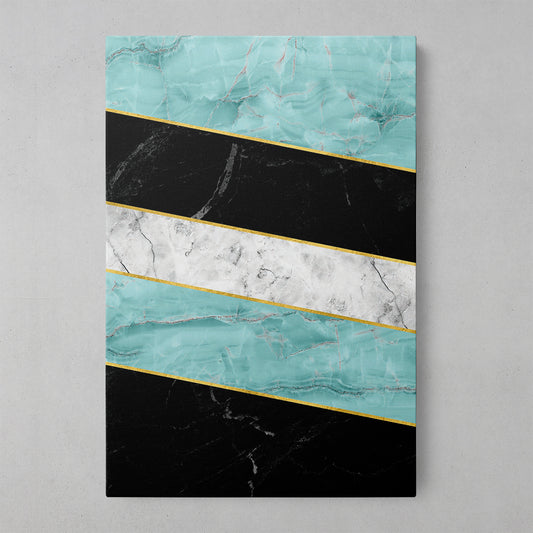 Turquoise Geometric Marble Art Print