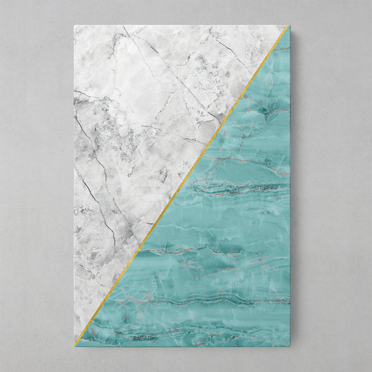 Turquoise Geometric Marble Art Print