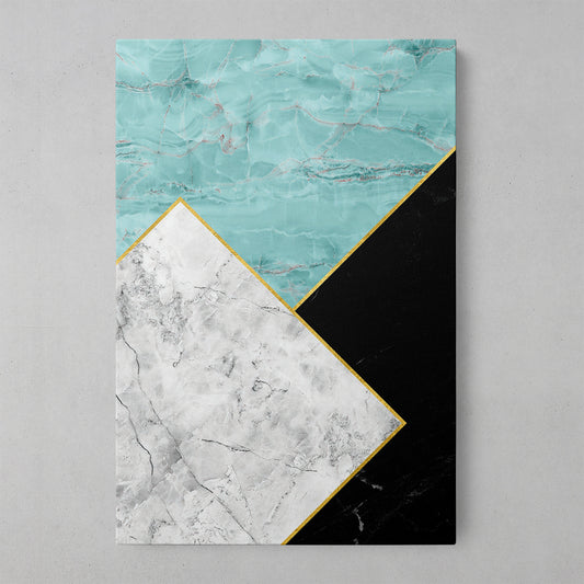 Turquoise Geometric Marble Art Print