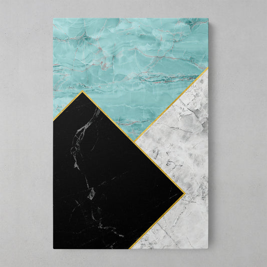 Turquoise Geometric Marble Art Print