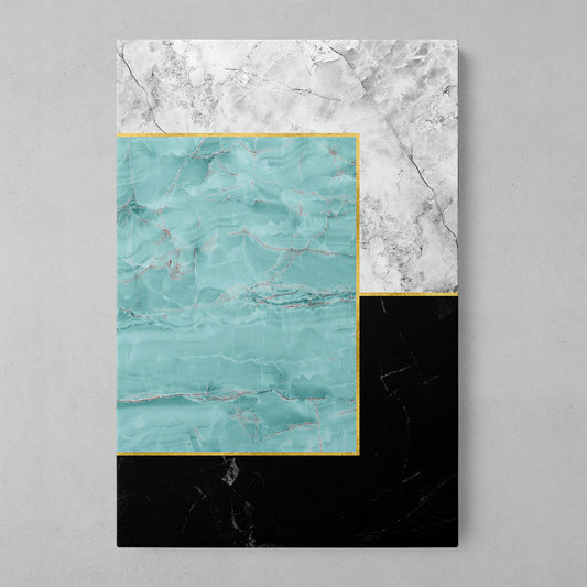 Turquoise Geometric Marble Art Print