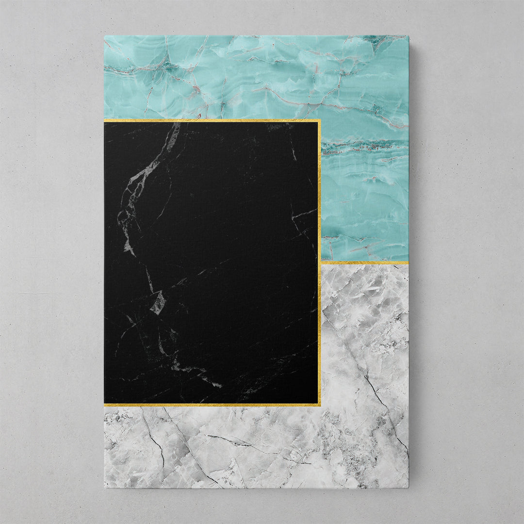 Turquoise Geometric Marble Art Print