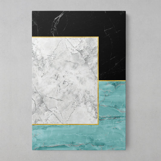 Turquoise Dreams: Geometric Marble Art Print