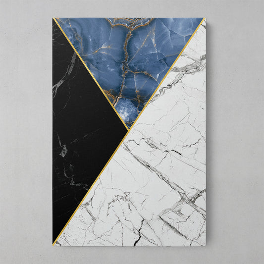 Blue Geometric Marble Art Print