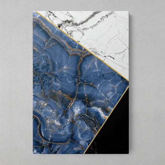 Blue Geometric Marble Art Print