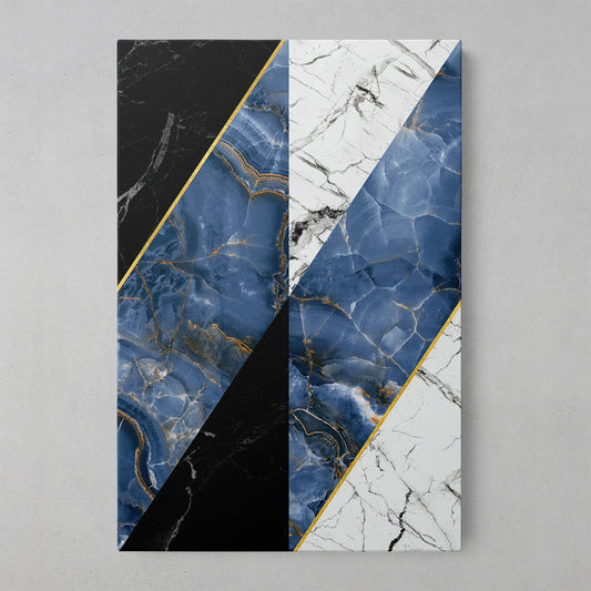 Blue Geometric Marble Art Print