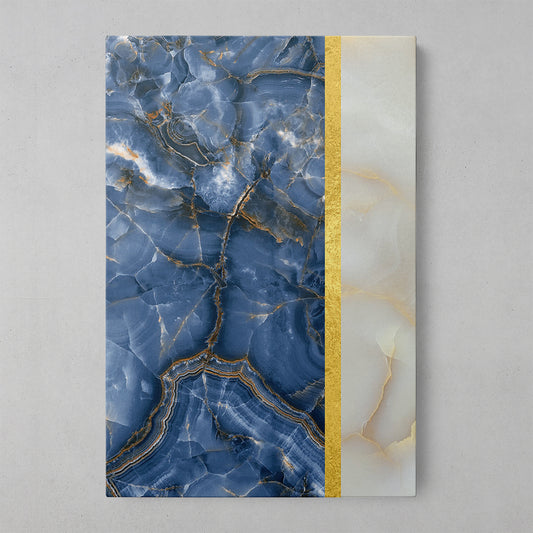 Blue Geometric Marble Art Print