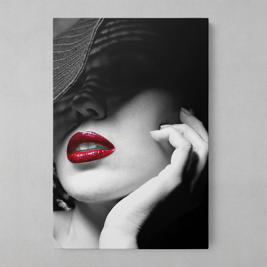 Crimson Glam: Bold Red Lipstick Art Print